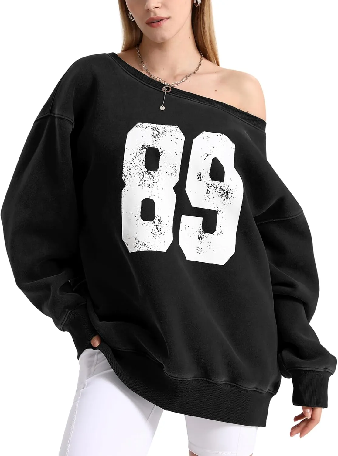 FAIABLE Womens Off-Shoulder Hoodie Heavyweight Hoodies Graphic Vintage Acid Wash Hoodie Fleece Hoodies for Women