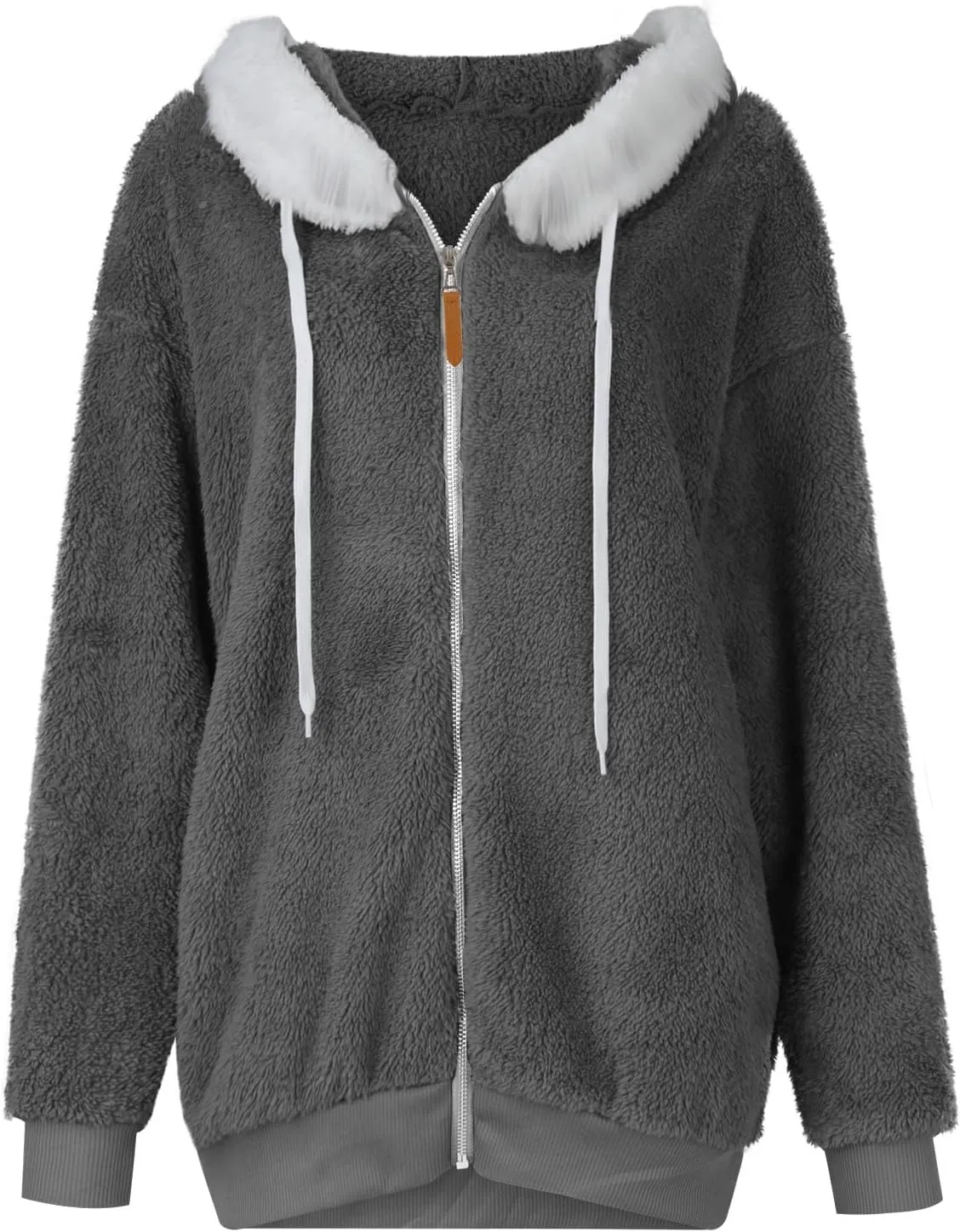 Fall Outfits for Women Zipper Color Block Outerwear Long Sleeve Fleece Plush Stitching Coats Warm Hooded Jacket