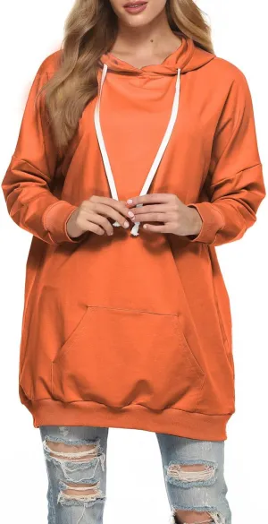 Famulily Womens Oversized Hoodie Extra Long Hooded Tunic Sweatshirt with Pockets