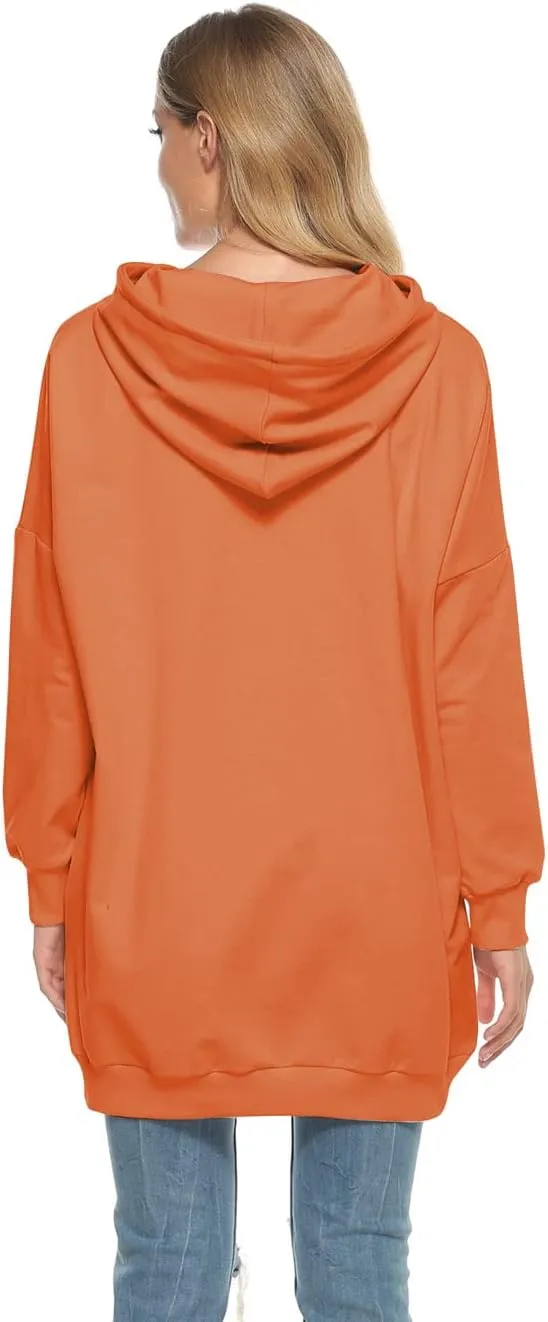 Famulily Womens Oversized Hoodie Extra Long Hooded Tunic Sweatshirt with Pockets