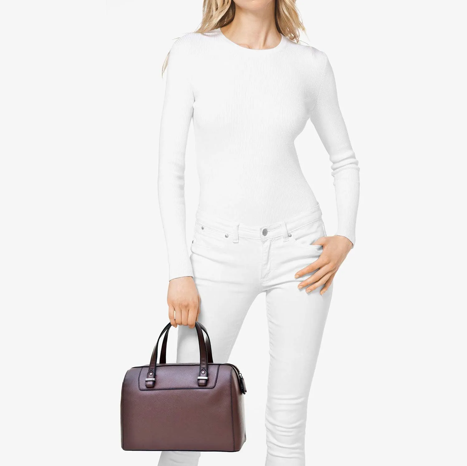 Faux Leather Handbags Barrel Top Handle Satchel Bag Shoulder Bag for Women Medium