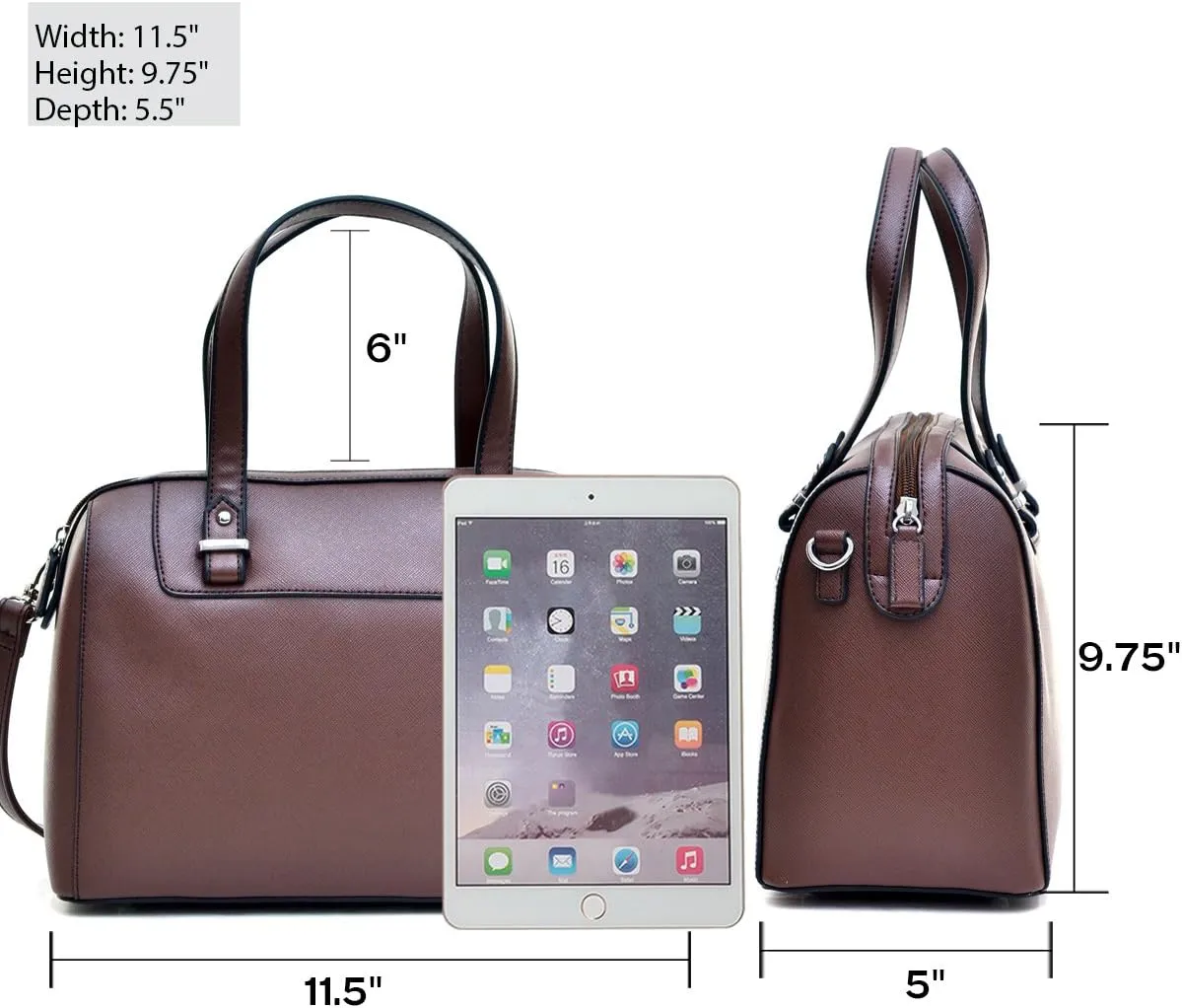 Faux Leather Handbags Barrel Top Handle Satchel Bag Shoulder Bag for Women Medium