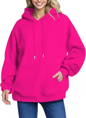 Febecool Womens Oversized Hoodies Sweatshirts Women's Hoodie Women's Solid Color Long-sleeved Baggy Pullover Sweater Top