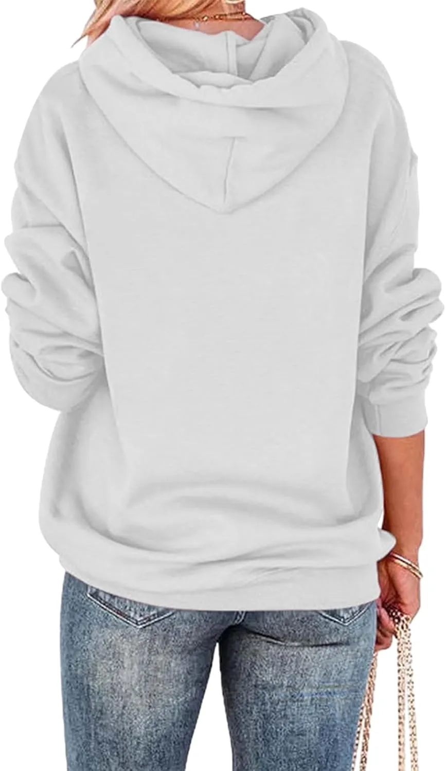 Fkatuzi Basic Oversized Hoodies for Women Solid Color Boyfriend Hooded Sweatshirt Baggy Plain Pullover Loose Fit Unisex Tops