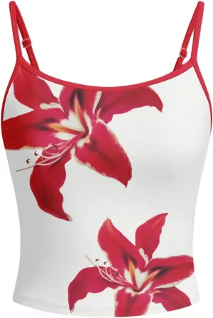 Floerns Women's Goth Sleeveless Camisole Rhinestone Rib Knit Y2k Crop Cami Top