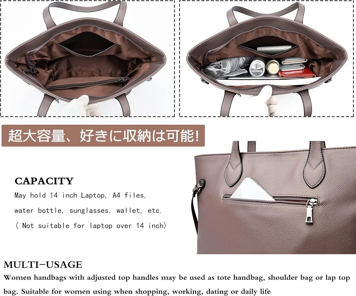 FSDWG Women Fashion Handbags Wallet Tote Bag Shoulder Bag Top Handle Satchel Purse