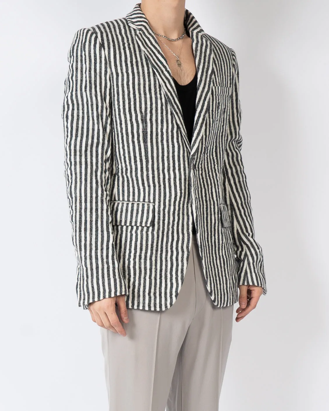 FW17 Campins Striped Evening Jacket Sample