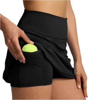 FZVYD Women's Tennis Skirts with Shorts Underneath High Waisted Workout Athletic Skorts Pockets Skinny Sports Golf Skirts