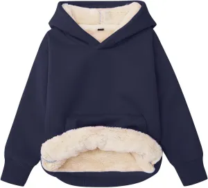 Gihuo Unisex Boys Girls Winter Sherpa Lined Hoodie Kid's Fleece Pullover Hooded Sweatshirt