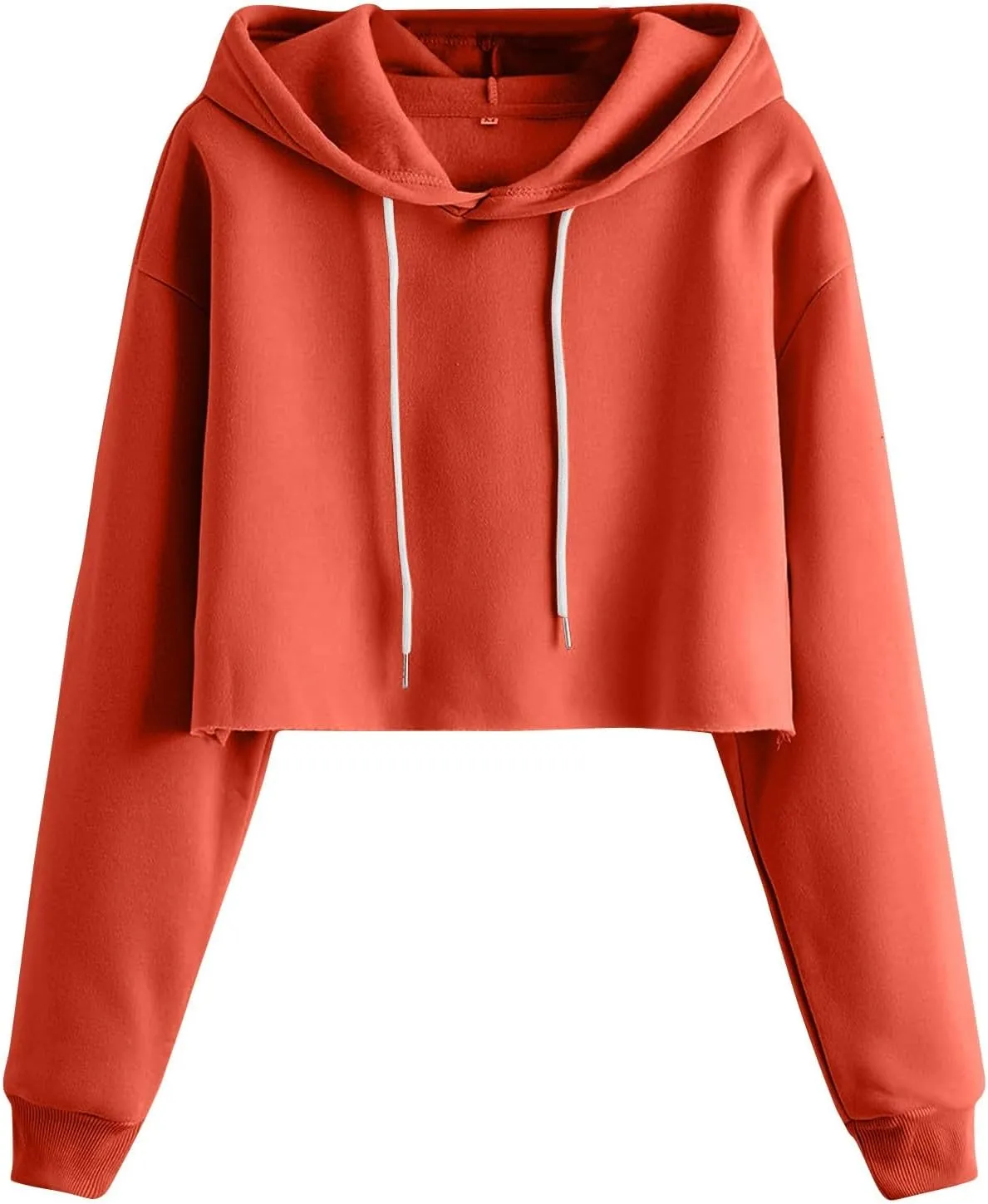 Gumipy Women's Cropped Hoodies Drop Shoulder Drawtring Oversized Sweatshirt Hoodie Y2K Long Sleeve Pullover Senior Crop Tops
