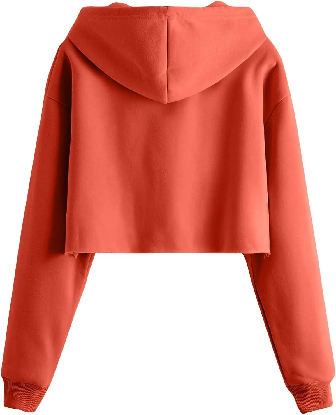 Gumipy Women's Cropped Hoodies Drop Shoulder Drawtring Oversized Sweatshirt Hoodie Y2K Long Sleeve Pullover Senior Crop Tops