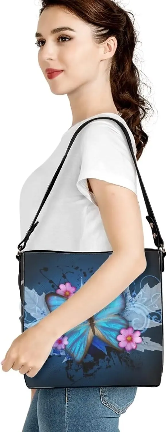 Handbags for Women Large Capacity Hobo Bags Leather Bucket Top-handle Purse