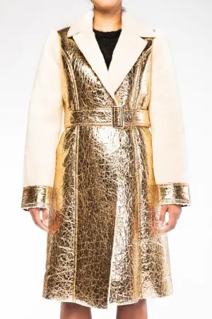 Heavy Sherpa Faux Fleece Metallic Jacket