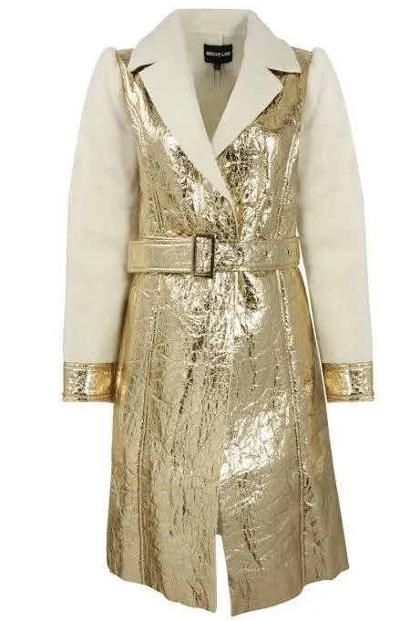 Heavy Sherpa Faux Fleece Metallic Jacket