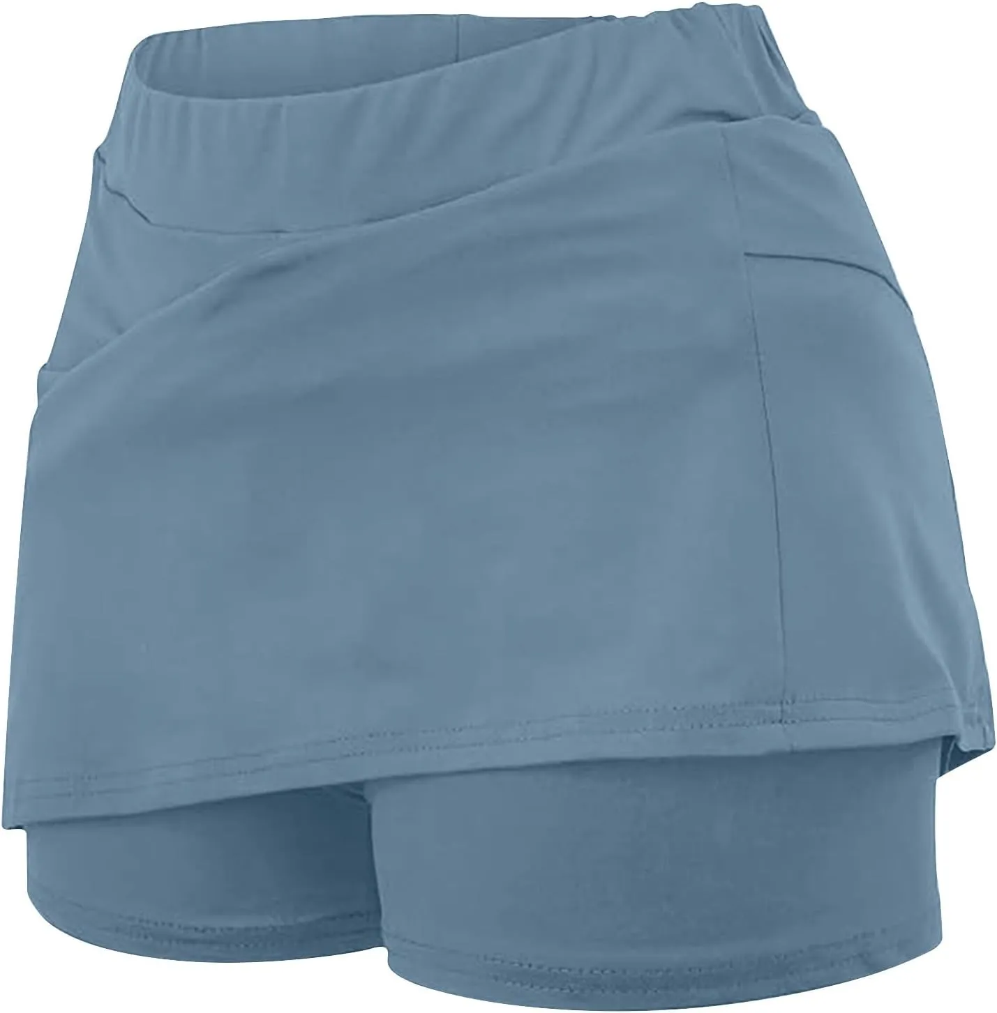 HGps8w Women's Tennis Skirt with Bulit in Shorts, Solid Color Casual Workout Running Golf Athletic Activewear Skorts