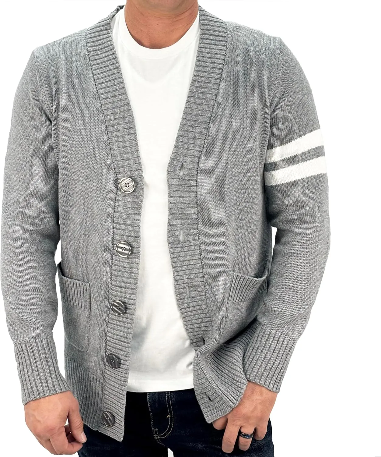 Hip Hop 50's Shop - Mens 1950s Letterman Cardigan Sweater