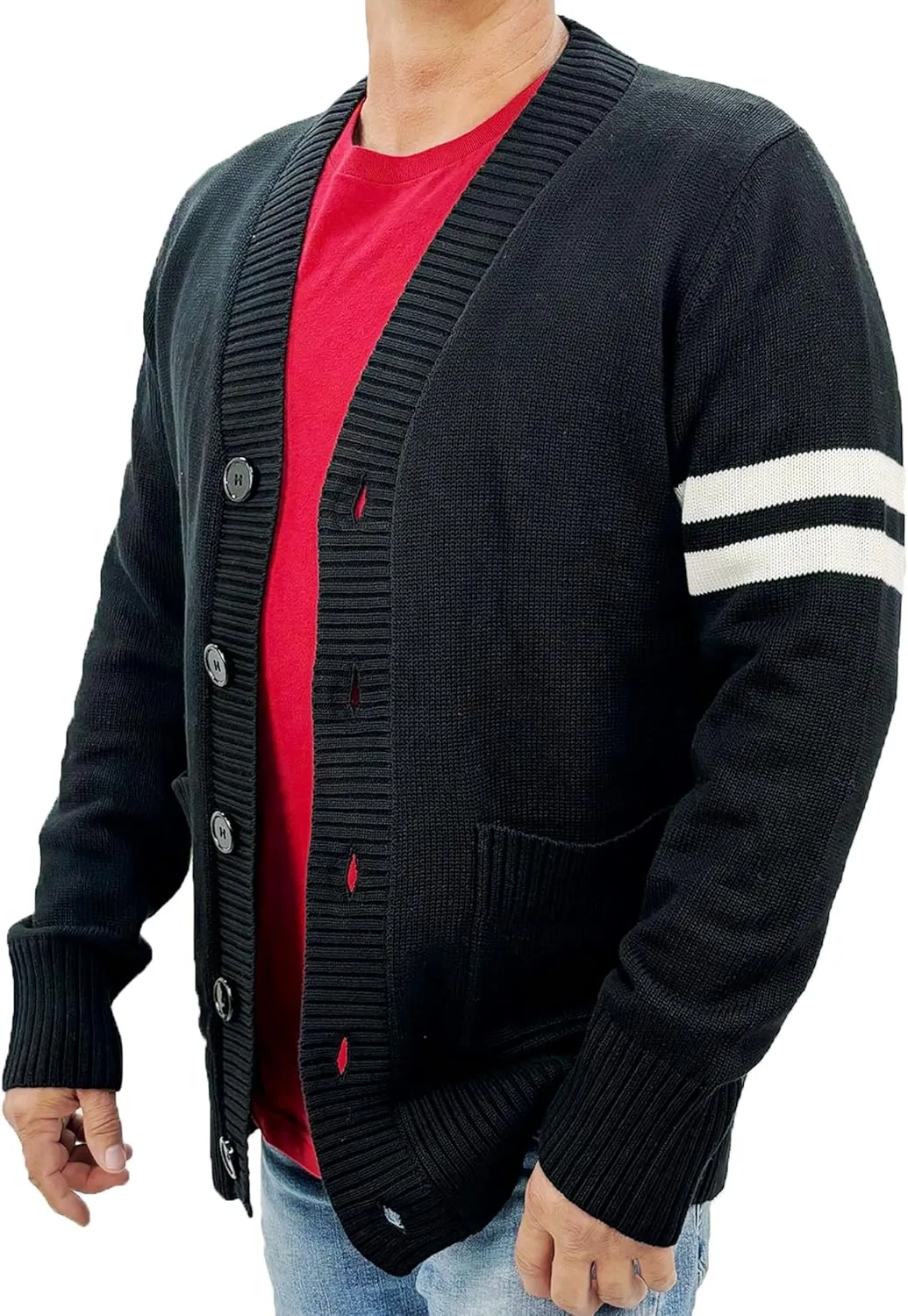 Hip Hop 50's Shop - Mens 1950s Letterman Cardigan Sweater