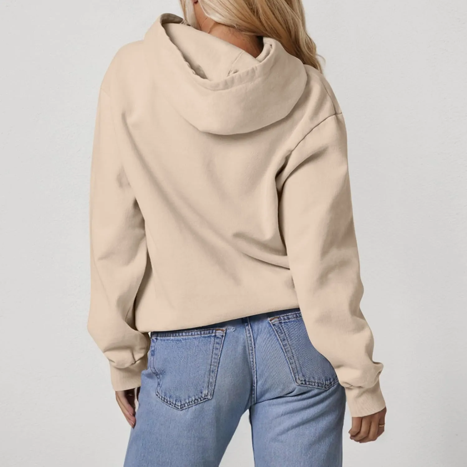Hoodies for Women Oversized Plain Hooded Sweatshirt with Pocket Casual Fall Workout Gym Fleece Pullover Sweaters