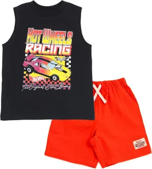 Hot Wheels Tank Top and Shorts Outfit Set Toddler to Big Kid Sizes (2T - 10-12)