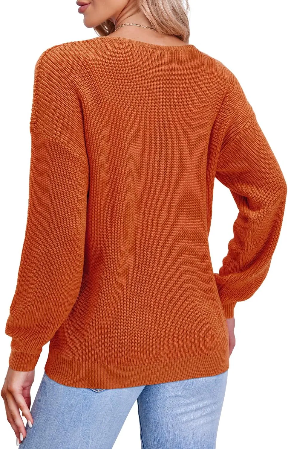 II ININ Women's Fall Sweater 2024 Long Sleeve Tops Fashion Outfits Trendy Casual V Neck Oversized Pullover Sweaters