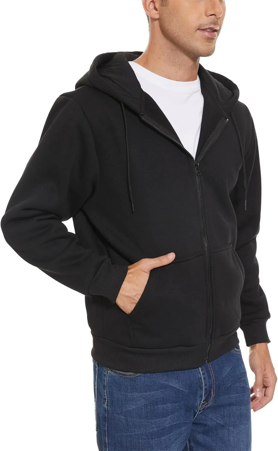 JACKETOWN Hoodie for Men Full Zip Up Sweatshirts Hoodies Lightweight Fashion Jacket with Pockets