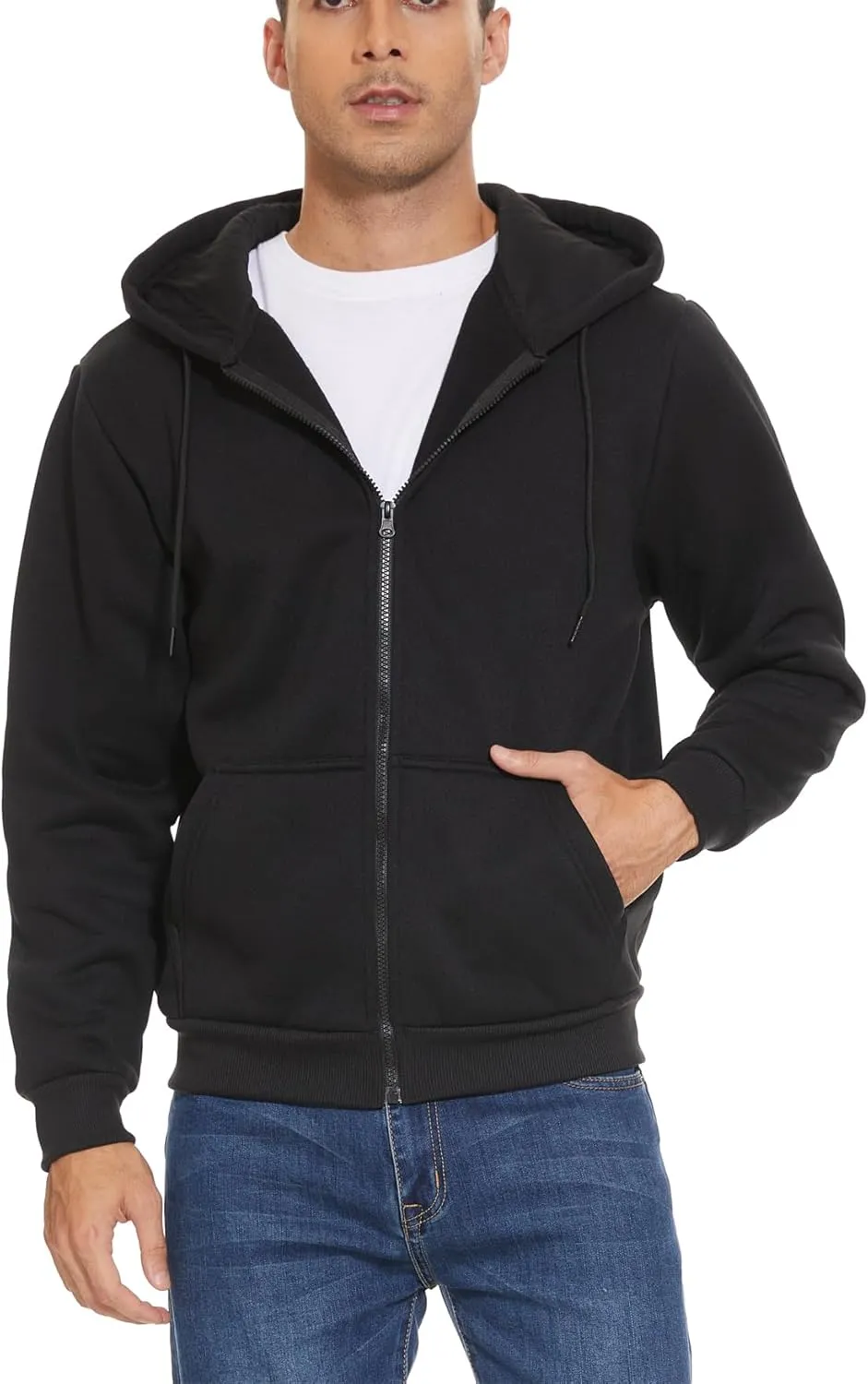 JACKETOWN Hoodie for Men Full Zip Up Sweatshirts Hoodies Lightweight Fashion Jacket with Pockets