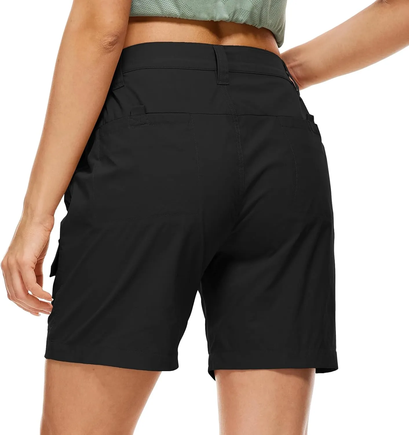 Jessie Kidden Womens Stretch Cargo Hiking Shorts Quick Dry Elastic Waist 7" Casual Shorts for Women