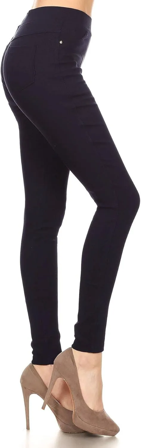 Jvini Women's Pull-On Ripped Distressed Stretch Legging Pants Denim Jean Reg-Plus Size