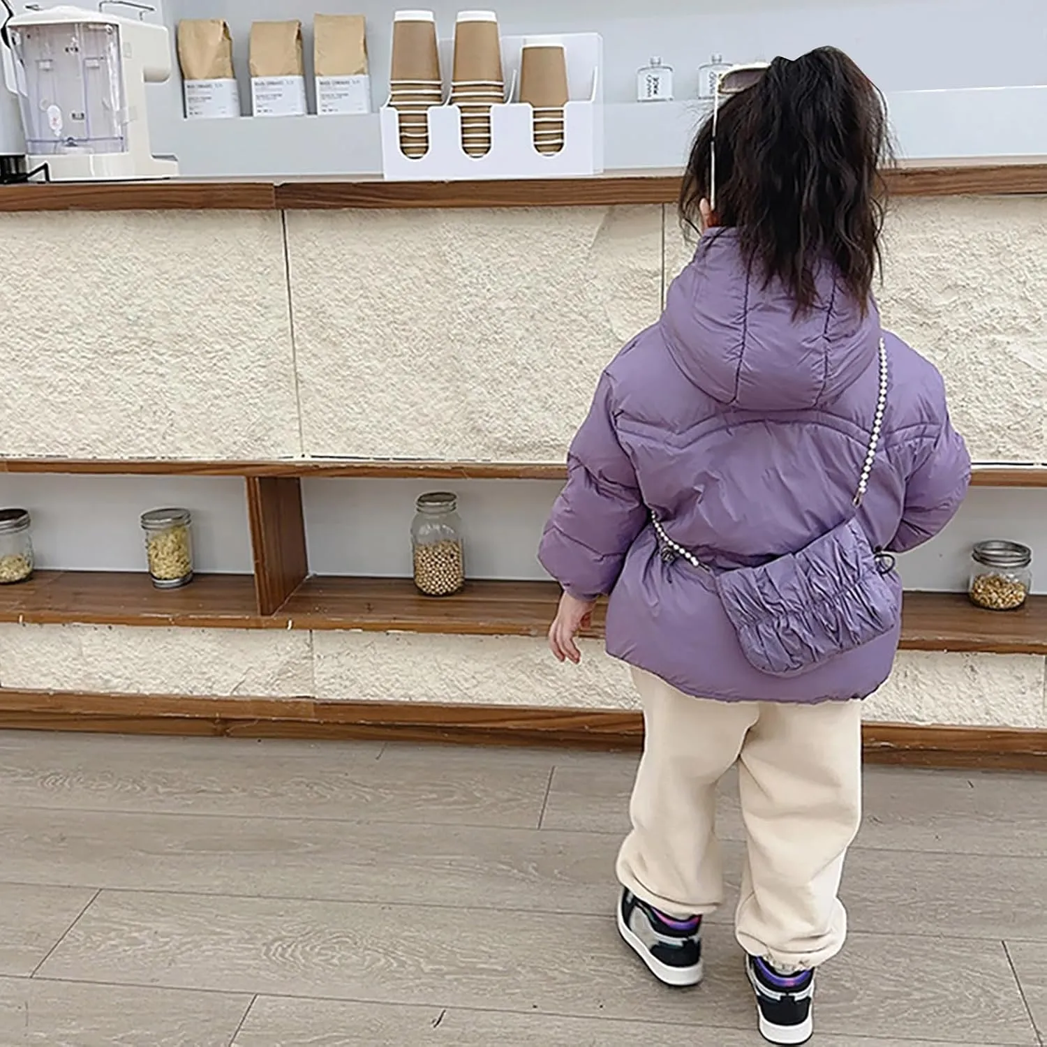 Kids Toddler Baby Girls Boys Winter Warm Thick Solid Cotton Long Sleeve Padded Jacket Coat Padded Jacket with