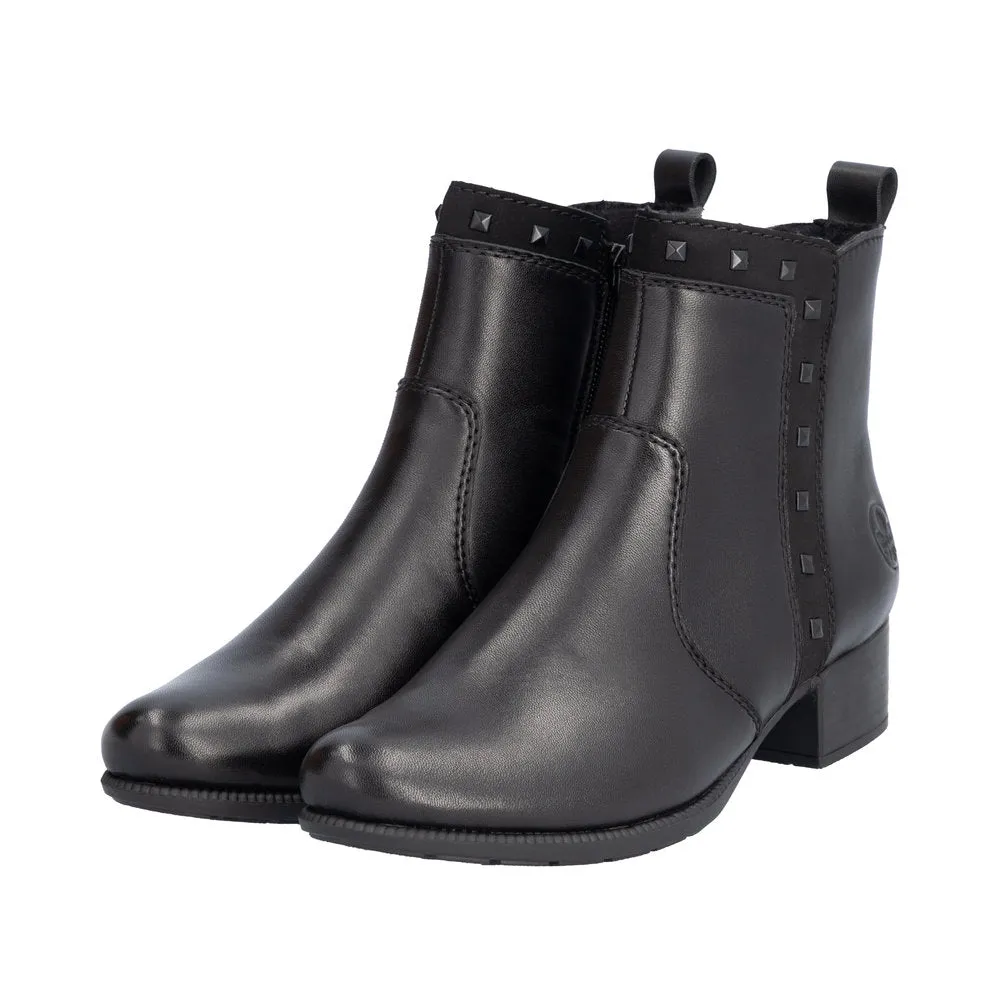 Ladies Rieker Ankle Boots Black Soft Low Heel 78657-00 sale