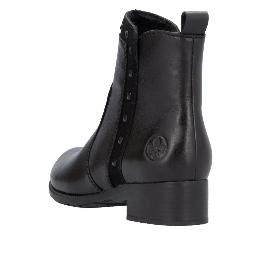 Ladies Rieker Ankle Boots Black Soft Low Heel 78657-00 sale
