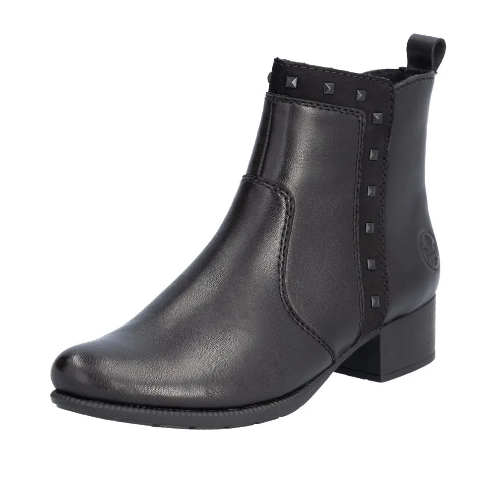 Ladies Rieker Ankle Boots Black Soft Low Heel 78657-00 sale