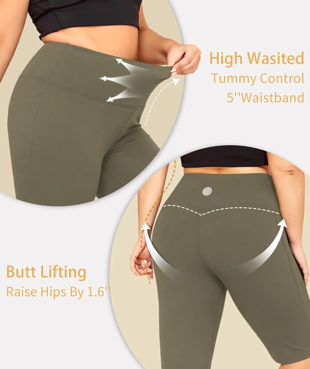 LALAGEN Women Plus Size Biker Shorts with Pockets - Tummy Control Gym Workout Running Yoga Volleyball Athletic Shorts