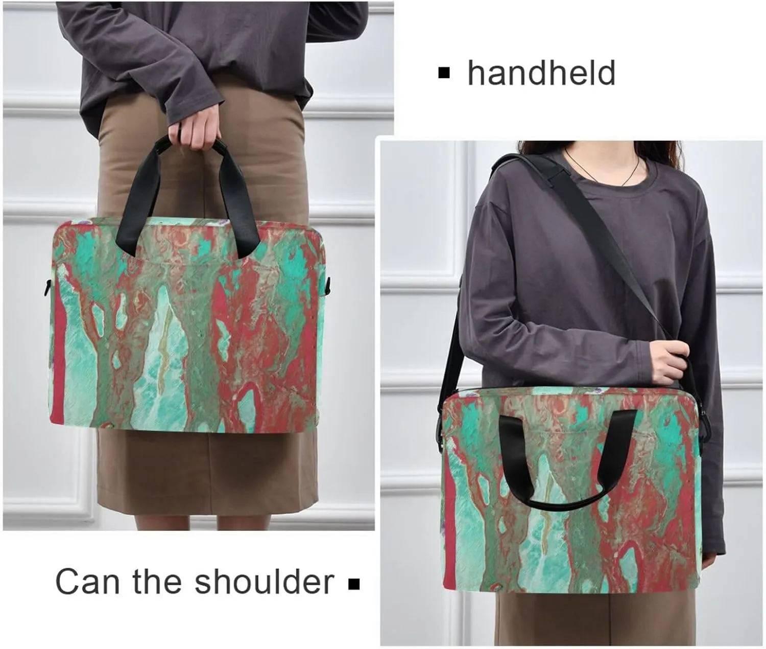 Laptop Computer Tote Bag Briefcase Crossbody with Shoulder Strap Top Handle Men Women