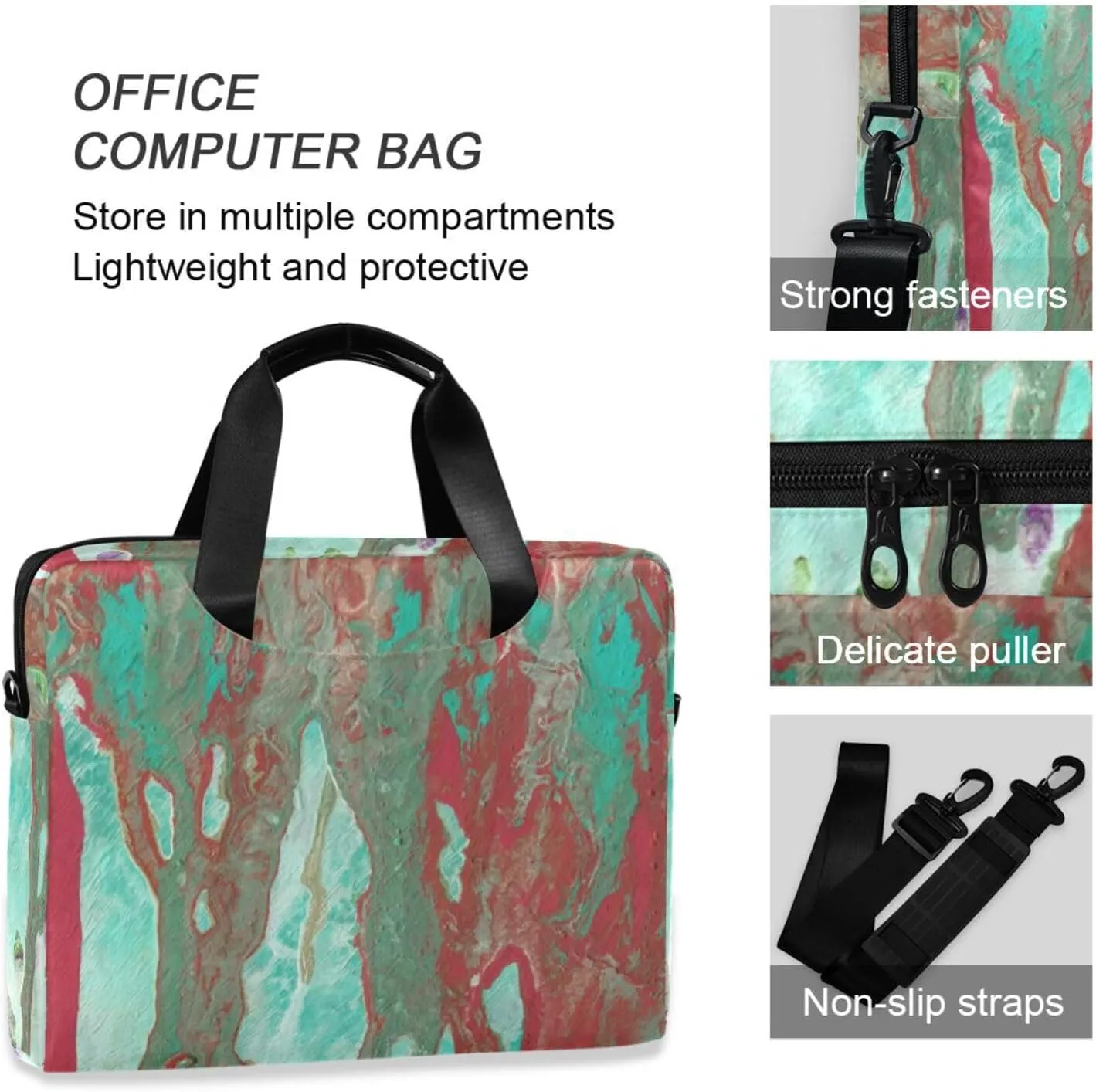 Laptop Computer Tote Bag Briefcase Crossbody with Shoulder Strap Top Handle Men Women
