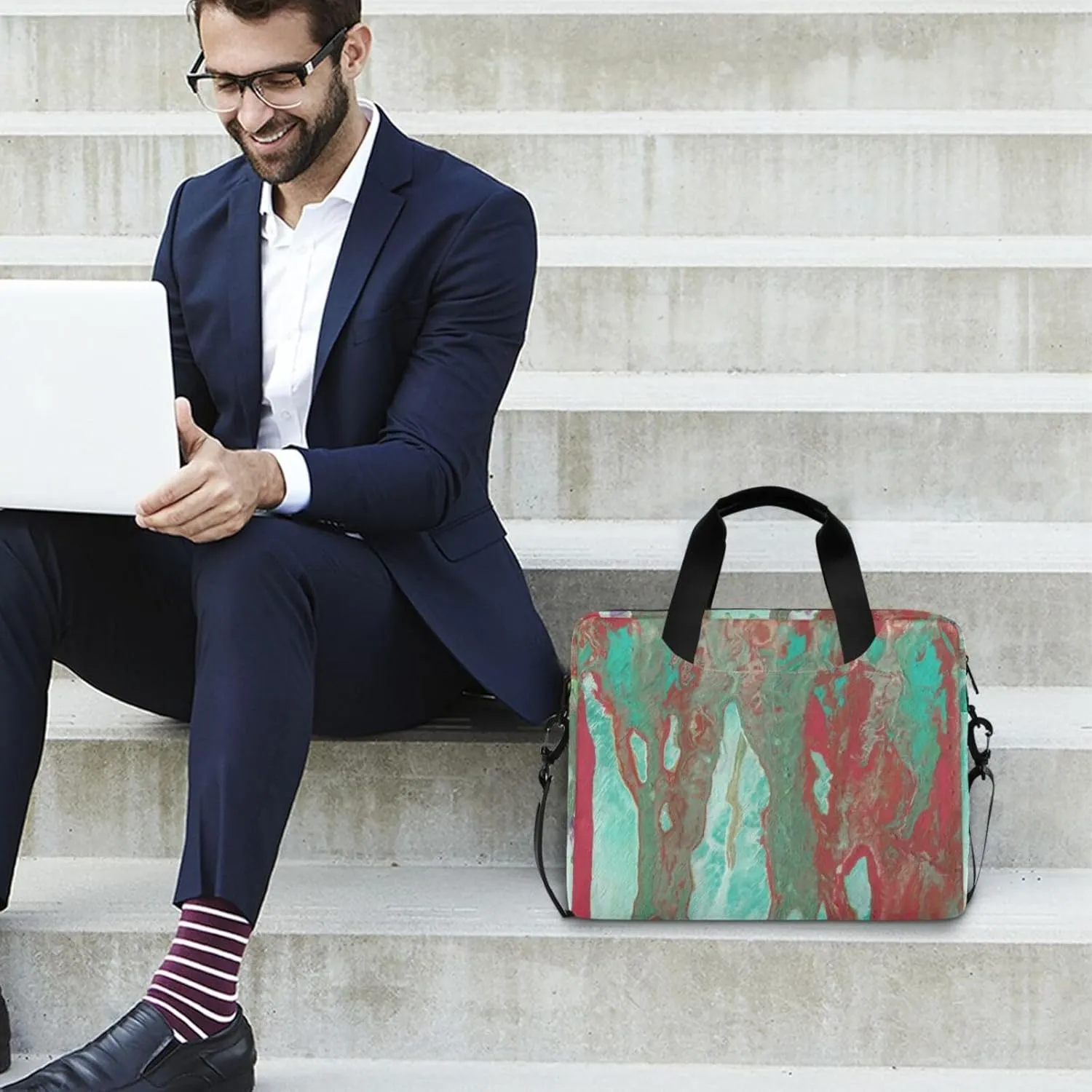 Laptop Computer Tote Bag Briefcase Crossbody with Shoulder Strap Top Handle Men Women