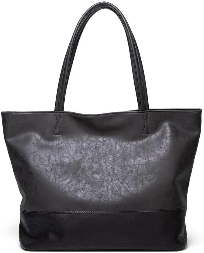 Large Capacity Work Handbag Tote for Women Retro Shoulder Purse Leather Top Handle