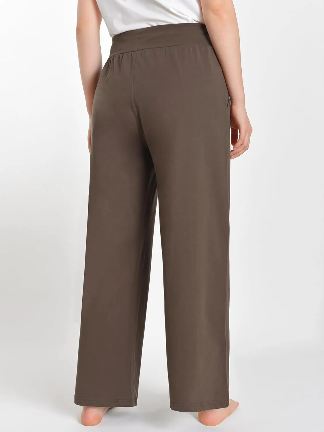Latuza Women's High Waisted Lounge Pants Petite Length Wide Leg