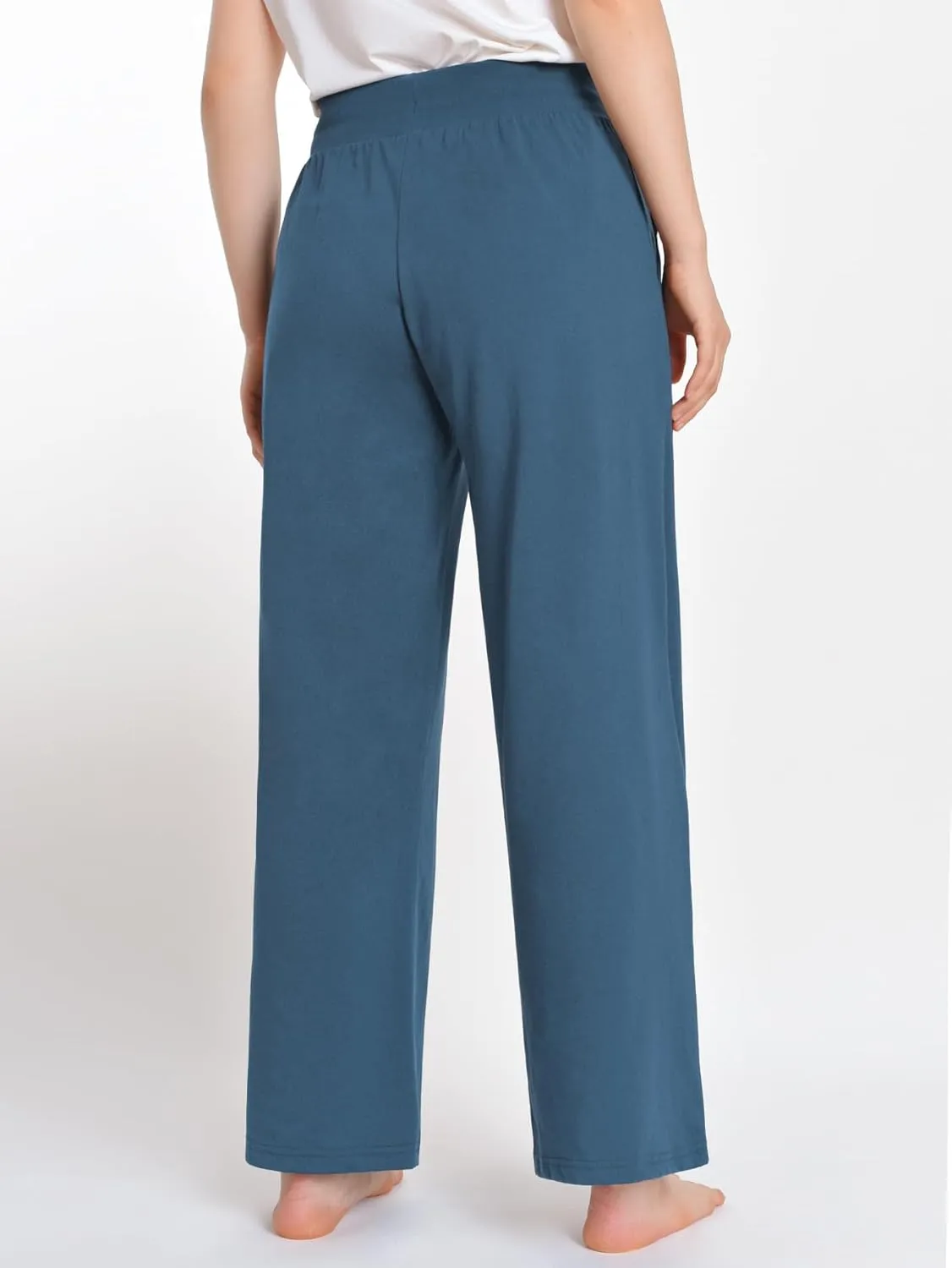 Latuza Women's High Waisted Lounge Pants Petite Length Wide Leg