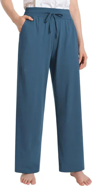 Latuza Women's High Waisted Lounge Pants Petite Length Wide Leg