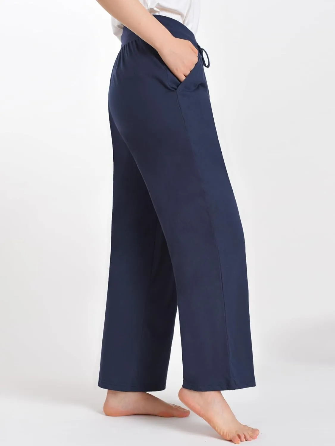 Latuza Women's High Waisted Lounge Pants Petite Length Wide Leg