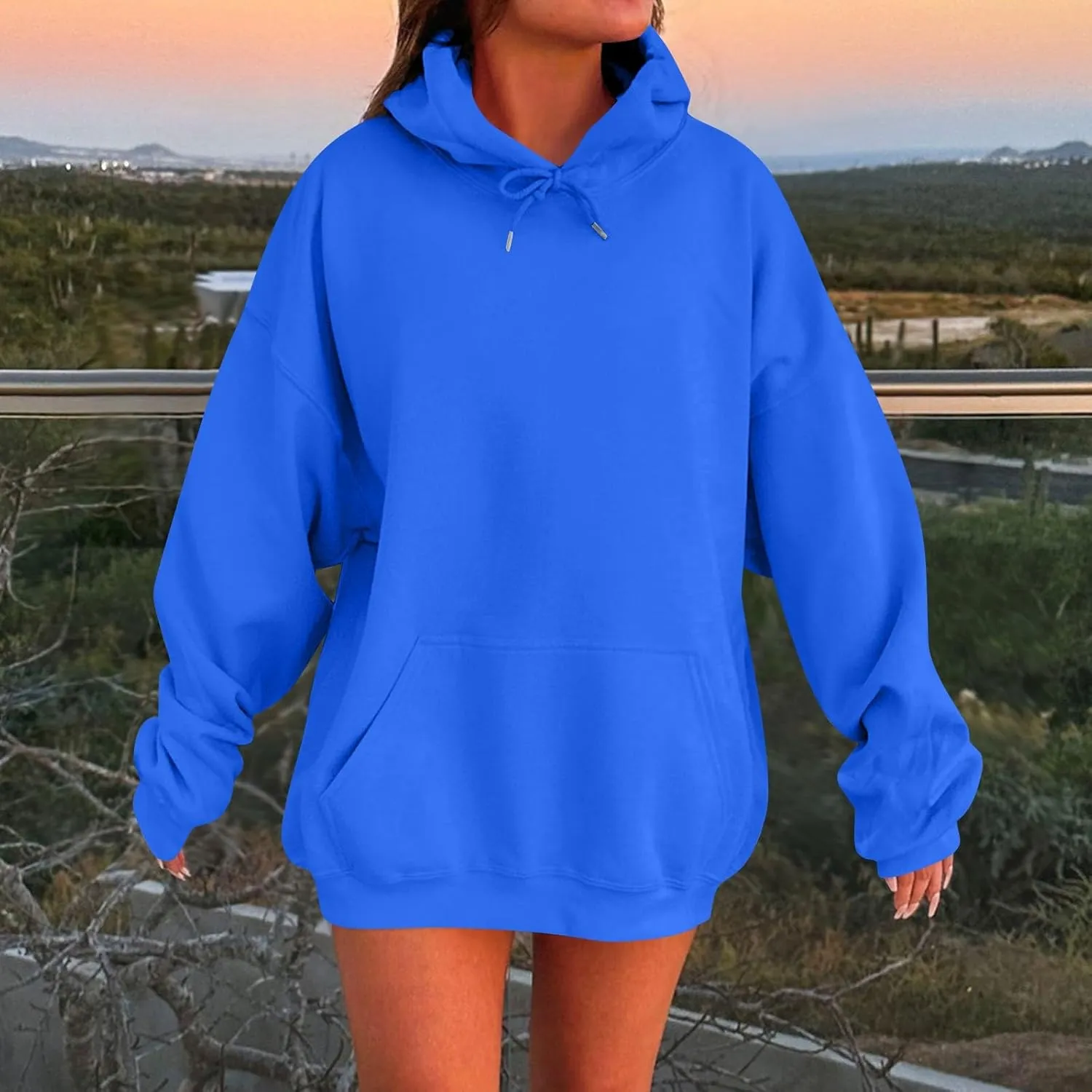 lcyhony Womens Fleece Oversized Hoodies Y2k Fashion Cute Sweatshirts Casual Loose Long Comfrt Hoodies Pullover with Pockets