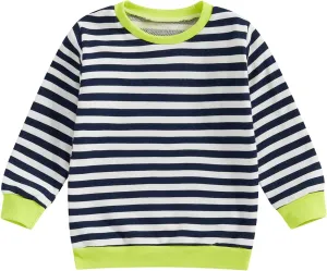 Lefyira Toddler Striped Sweatshirt Oversized Long Sleeve Rainbow Shirt Crewneck Pullover Tops Baby Girl Boy Fall Clothes