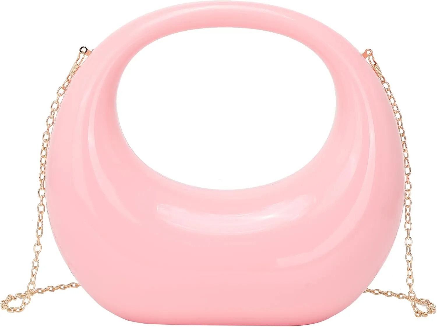 LETODE Acrylic Clutch Purses for Women Evening Handbag Top-handle Moon Hobo Bag