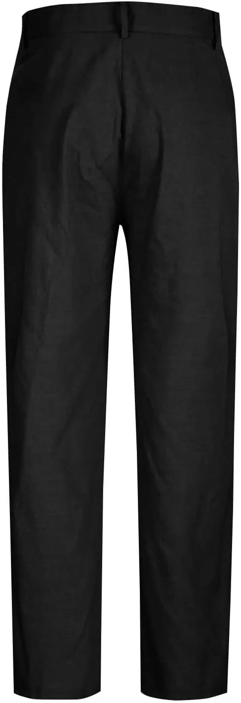 Linen Dress Pants Men Plain Front Pleated Pant Summer Outdoor Vacation Beach Lightweight Trousers Open Bottom Slacks