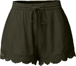 LRMQS Women's Casual Shorts with Pockets, Blue, Size 4X, Plus Size, 5 Inch, Loose Fit, Solid, 2 Pockets, Adult