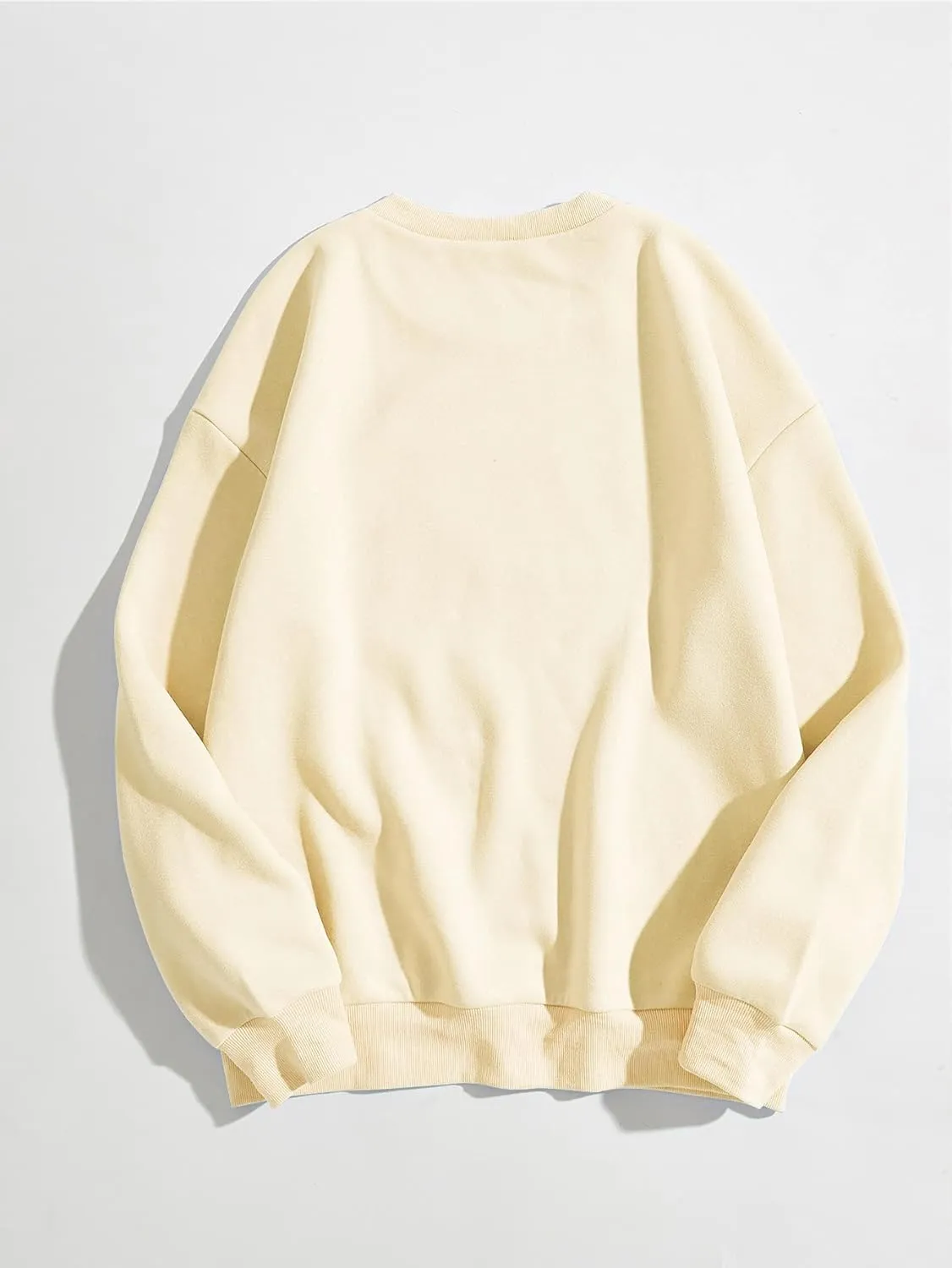 MakeMeChic Women's Casual Cute Oversized Long Sleeve Round Crew Neck Sweatshirt Pullover Top