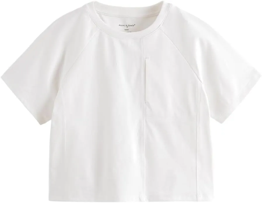 marc & janie Boys UPF50  Quick-Dry Sports Short Sleeve T-Shirt Comfort Breathable Cotton Athletic Tee 550562