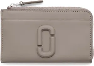 Marc Jacobs The Leather Covered J Marc Top Zip Multi Wallet, Cement