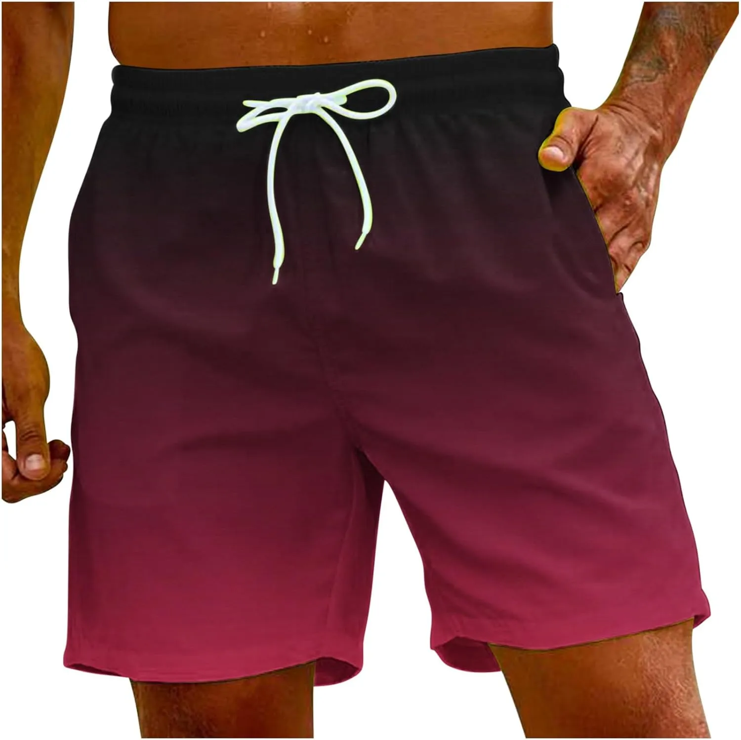 Men Funny Beach Short Color Sports Dinosaur Solid Summer Men's Beach Men's Pants Lightweight Shorts Mens Man